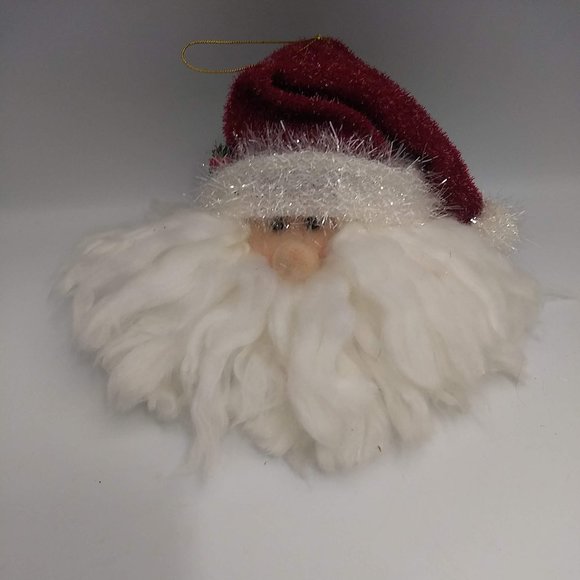 2 Christmas Santa Claus Face Head Ornament Tree Decoration Hanging Ornament - Picture 11 of 15